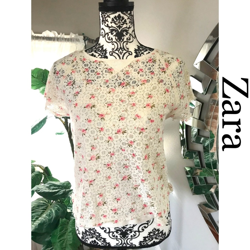Zara girls floral top