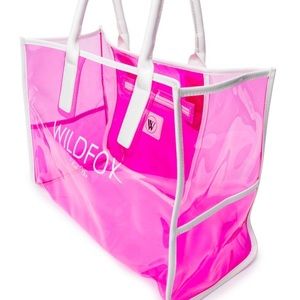 Wildfox transparent pink tote