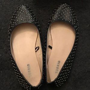 Black studded flats