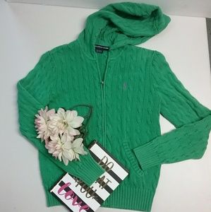 Ralph lauren sport green hooded sweater