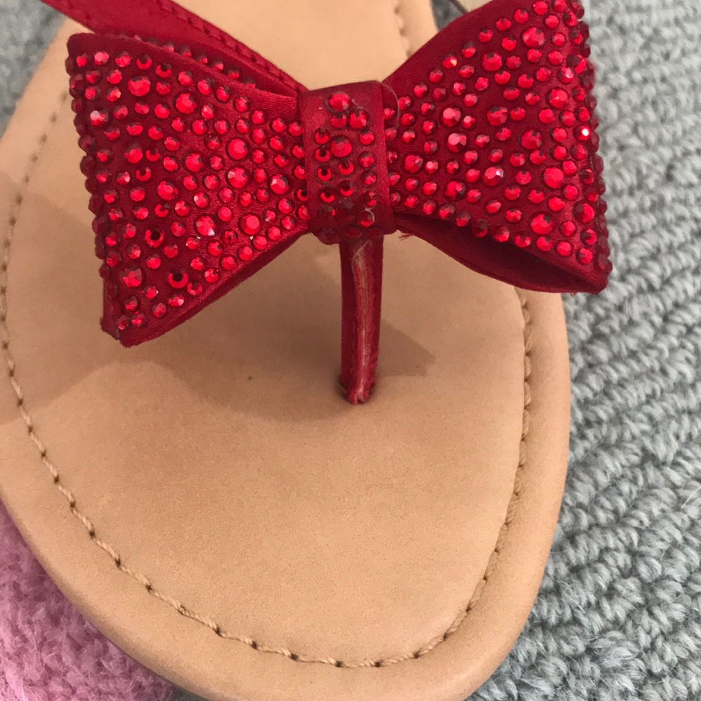INC international Concepts red bow sandals