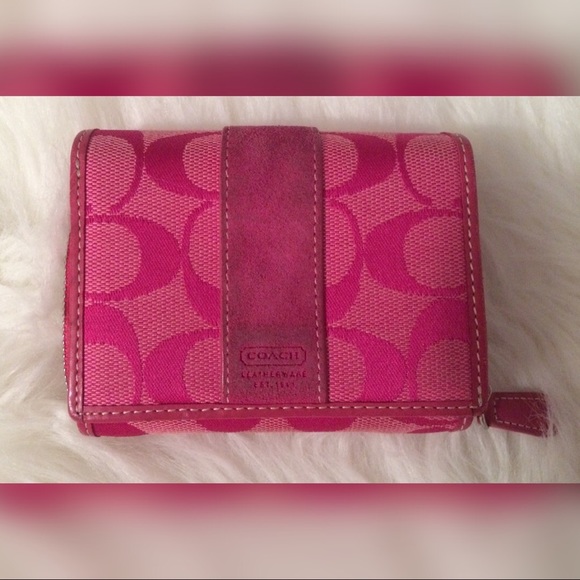 Coach Bags Coach Signature Hot Pink Wallet Poshmark
