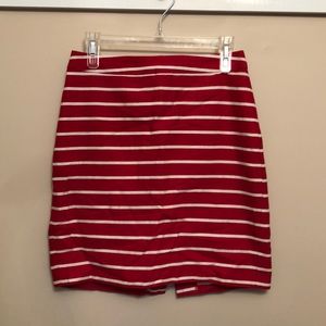 Red striped skirt