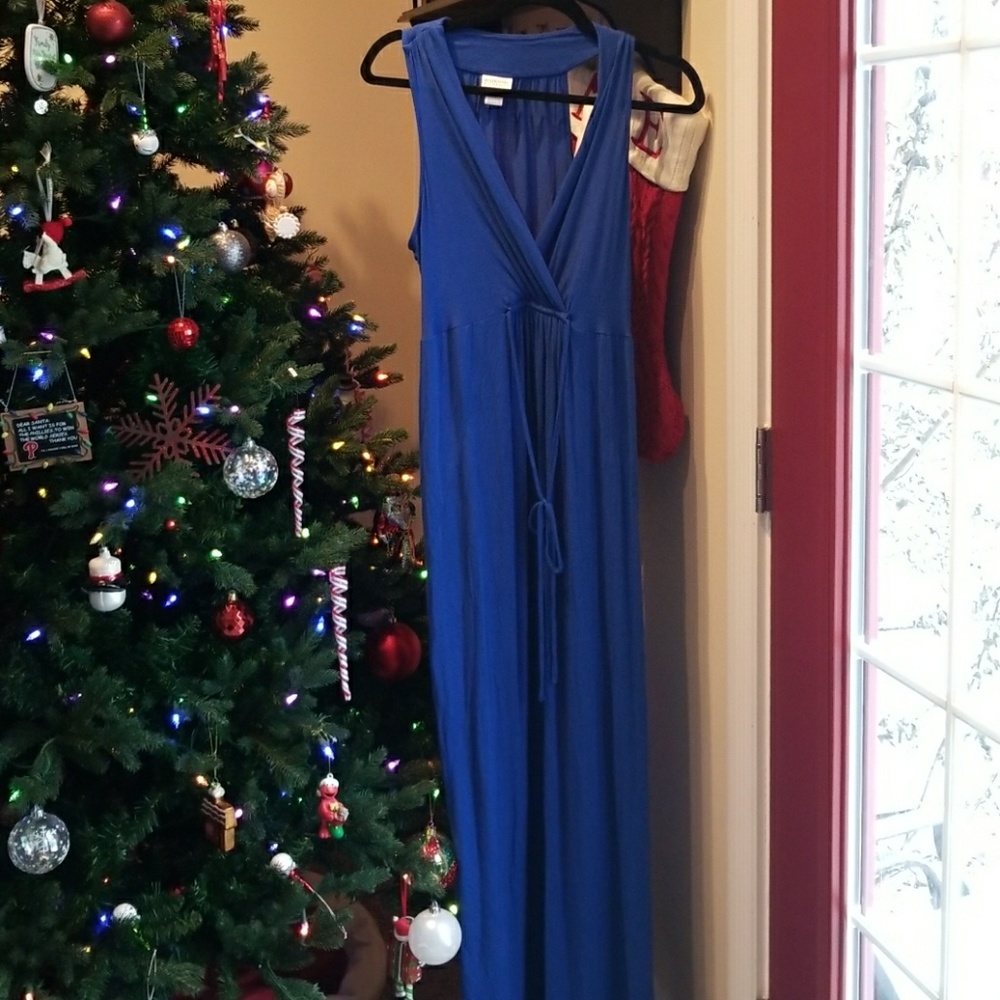 Beautiful blue maternity maxi