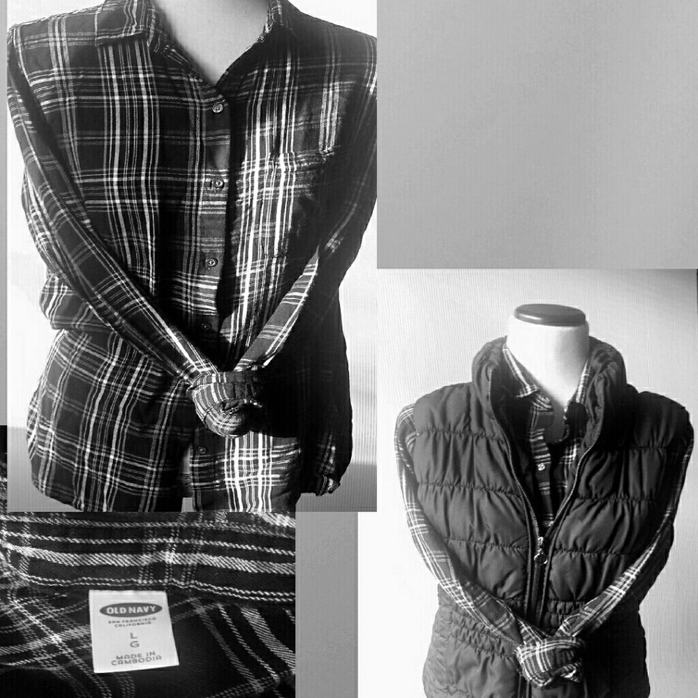 ⭐️PLAID BUTTON DOWN.  S1