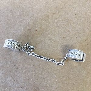 PANDORA ALE 925 Sterling Silver Double Charm Chain