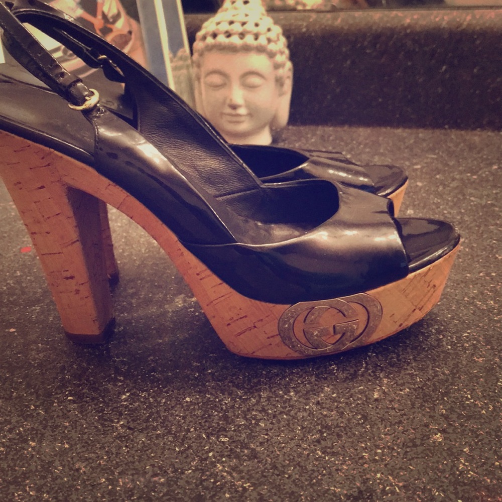 Gucci patten leather pumps