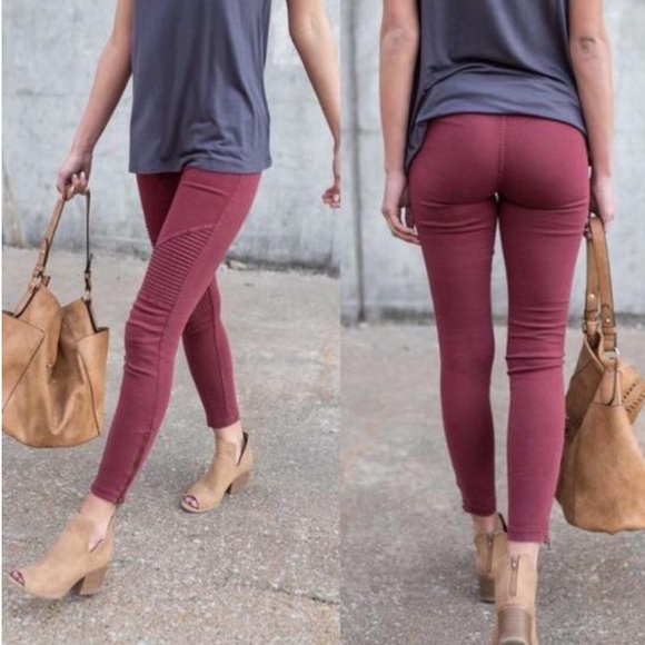 Last Pair! Marsala Red Skinny Pants - Picture 2 of 4