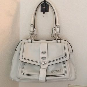 Guess white leather purse