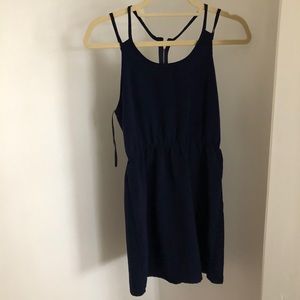Navy blue polyester dress