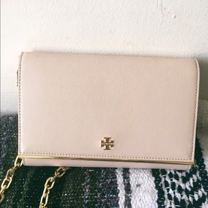 TORY BURCH Ballet Pink Robinson Chain Wallet