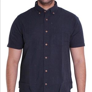 Men's Short Sleeve Cotton Linen Seersucker Shirt