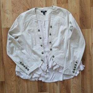 Torrid Mixed Fabric Military Peplum Jacket