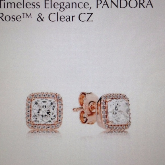 Pandora Timeless Elegance Rose Gold Earrings NEW - Picture 5 of 5