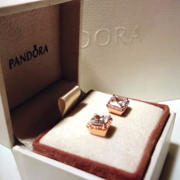 Pandora Timeless Elegance Rose Gold Earrings NEW - Picture 3 of 5
