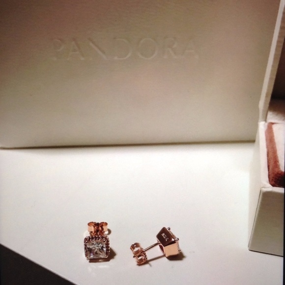 Pandora Timeless Elegance Rose Gold Earrings NEW - Picture 4 of 5