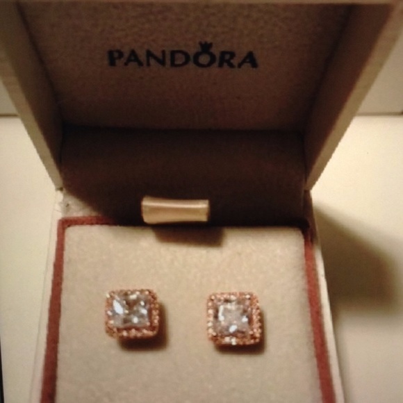 Pandora Timeless Elegance Rose Gold Earrings NEW - Picture 2 of 5