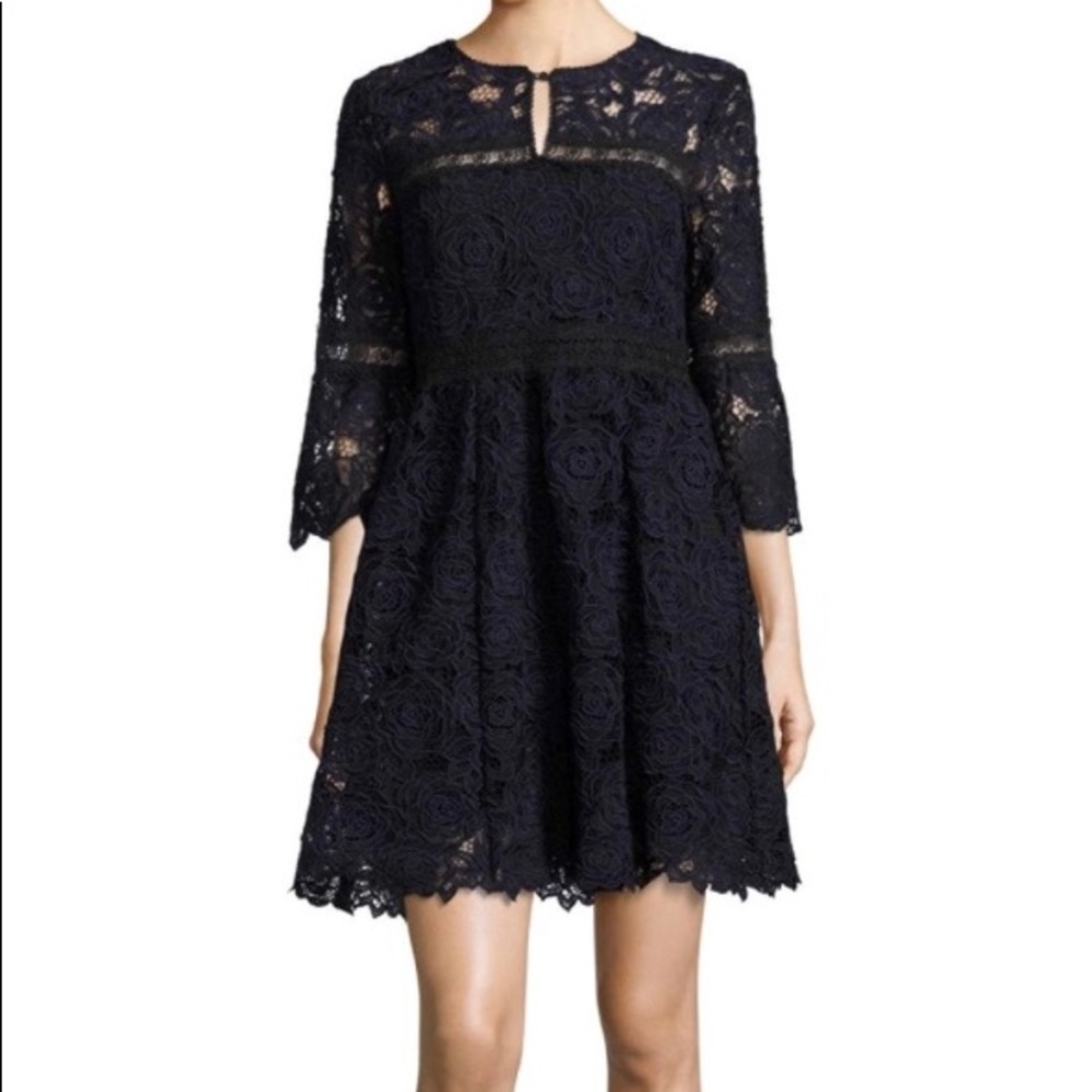 Nanette Lepore Bell Sleeve Floral Lace Dress