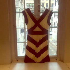 BCBG black and white A-line dress