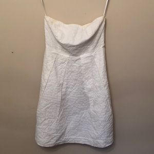 Strapless white dress