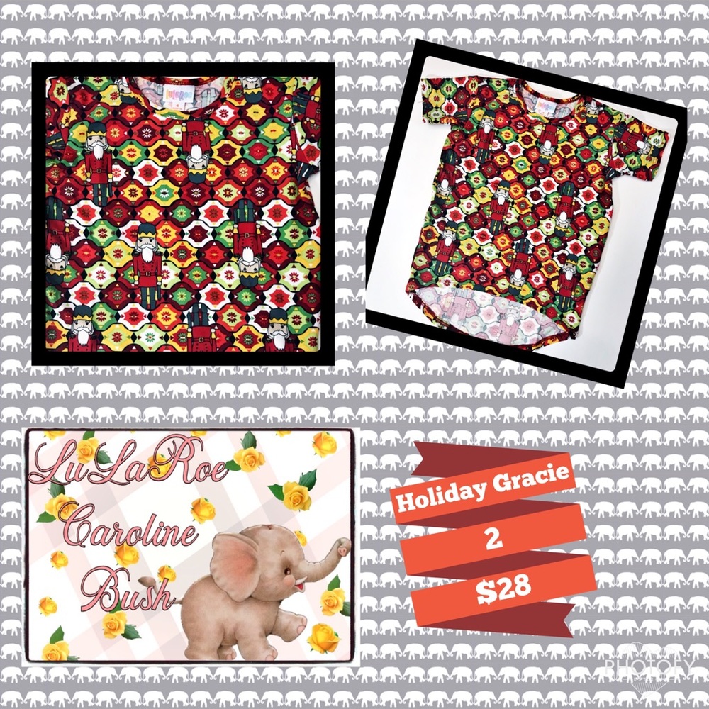 Super soft LuLaRoe holiday kids Gracie Top!