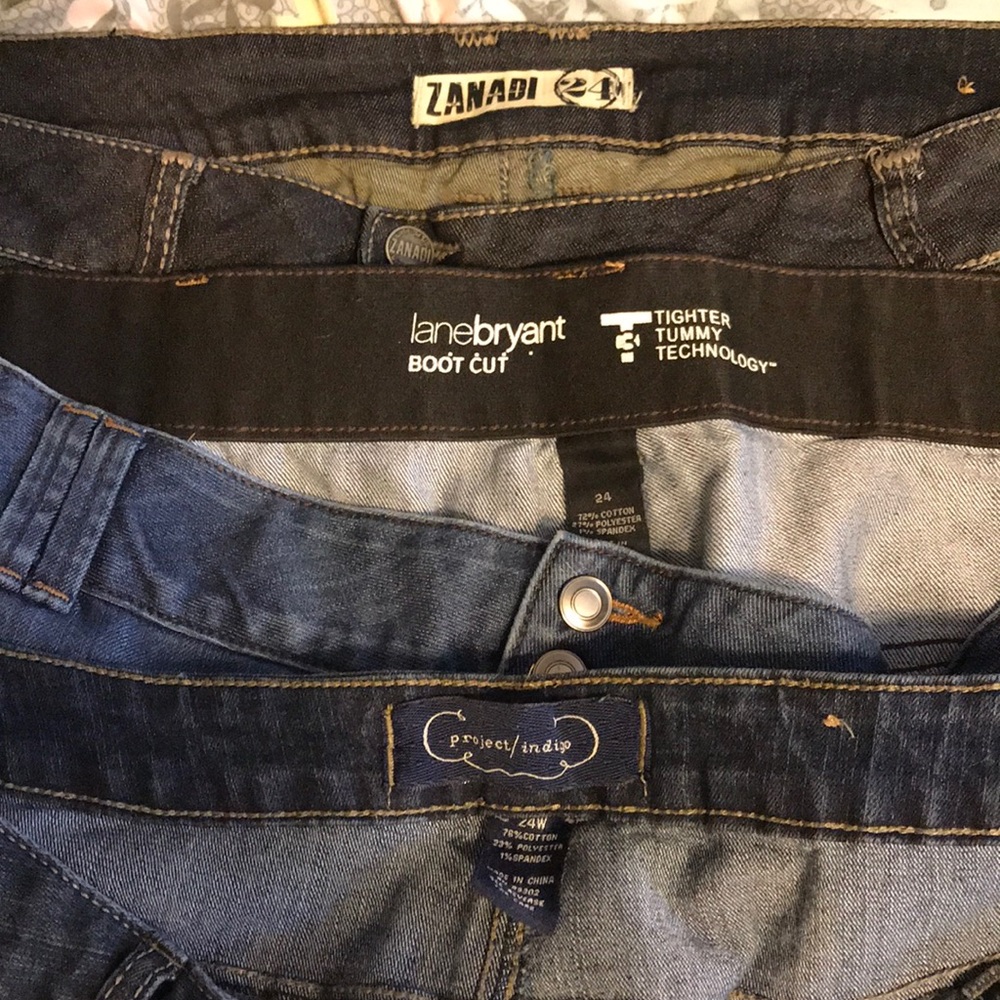 Lot of 3 pairs of Bootcut Jeans, Size 24W