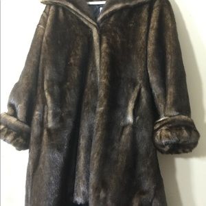 Boulevard East mink Faux Fur walking coat XL