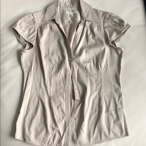 Banana republic tan short sleeve blouse
