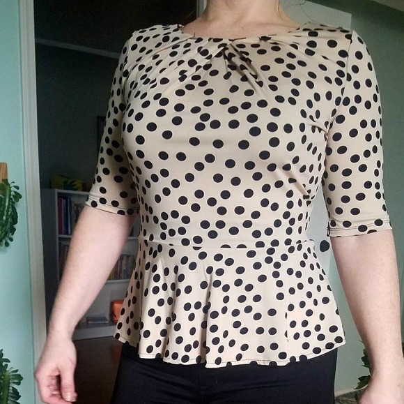new directions Tops - Peplum polka dot blouse