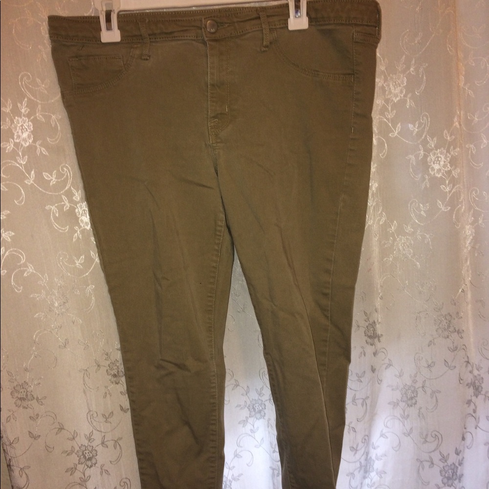 Khaki Mid Rise Jeans