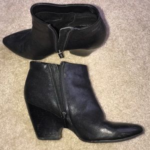 Kenneth Cole black leather booties