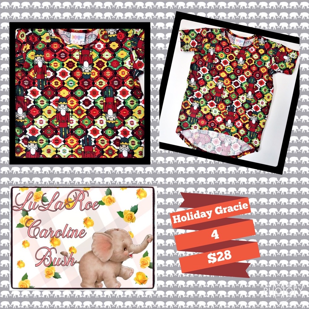 LuLaRoe Kids Holiday Gracie Top! Super soft!