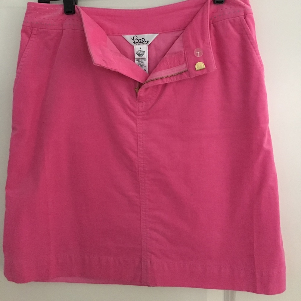 Pink cord skirt