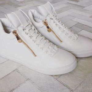 White Zipper Sneakers