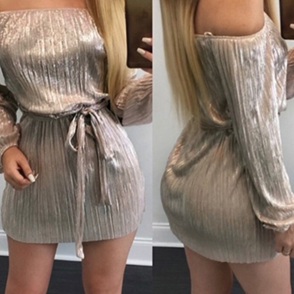 ✨⚜️Metallic Gold New Year's Mini Dress⚜️✨