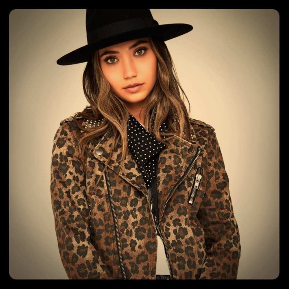 Chloe Denim Studded Moto Jacket