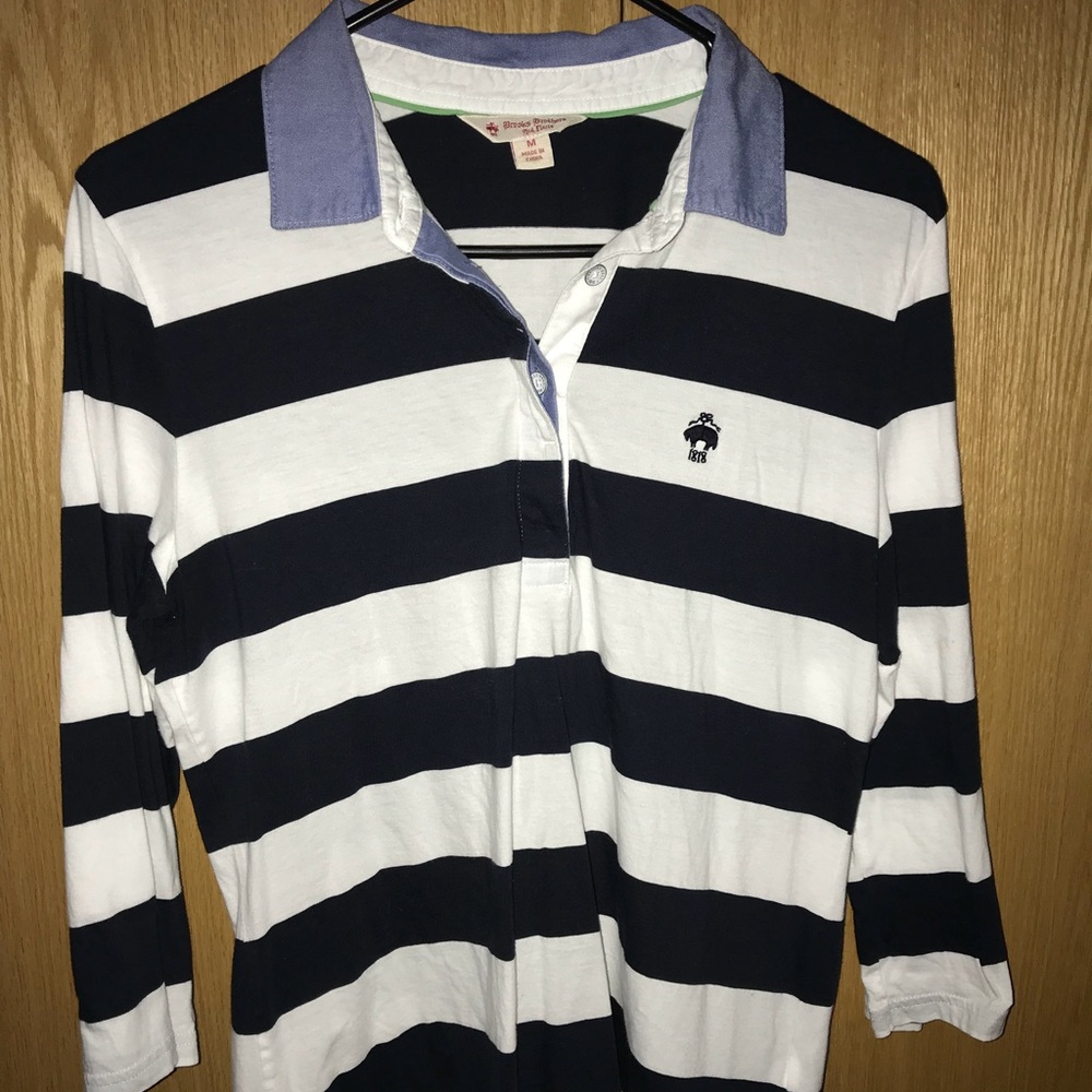 Brooks Brother’s Navy and White Striped Top