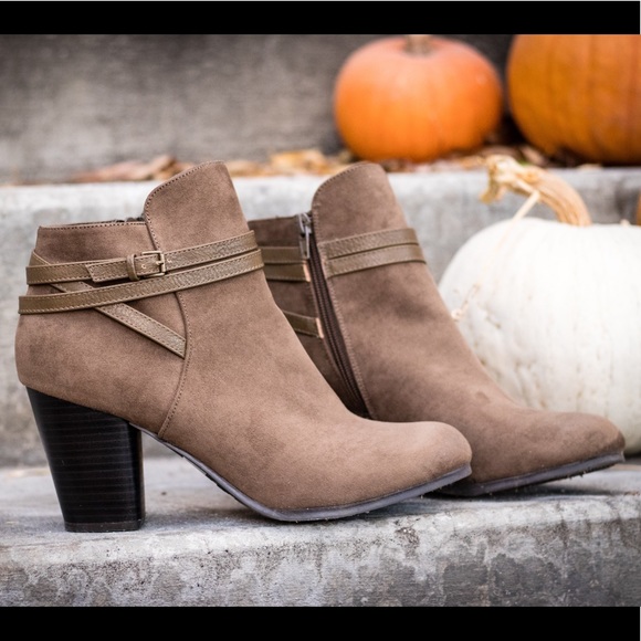 Buckle Booties in Taupe - Picture 1 of 3