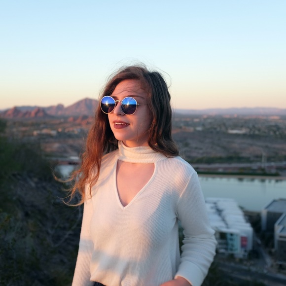 *SOLD* Free People Cream Choker Sweater - Picture 1 of 3