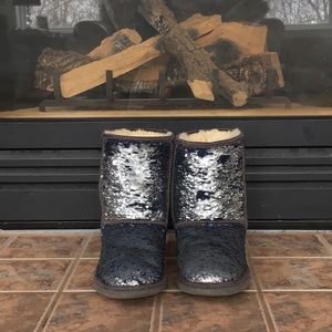 Blue short sparkly UGGS