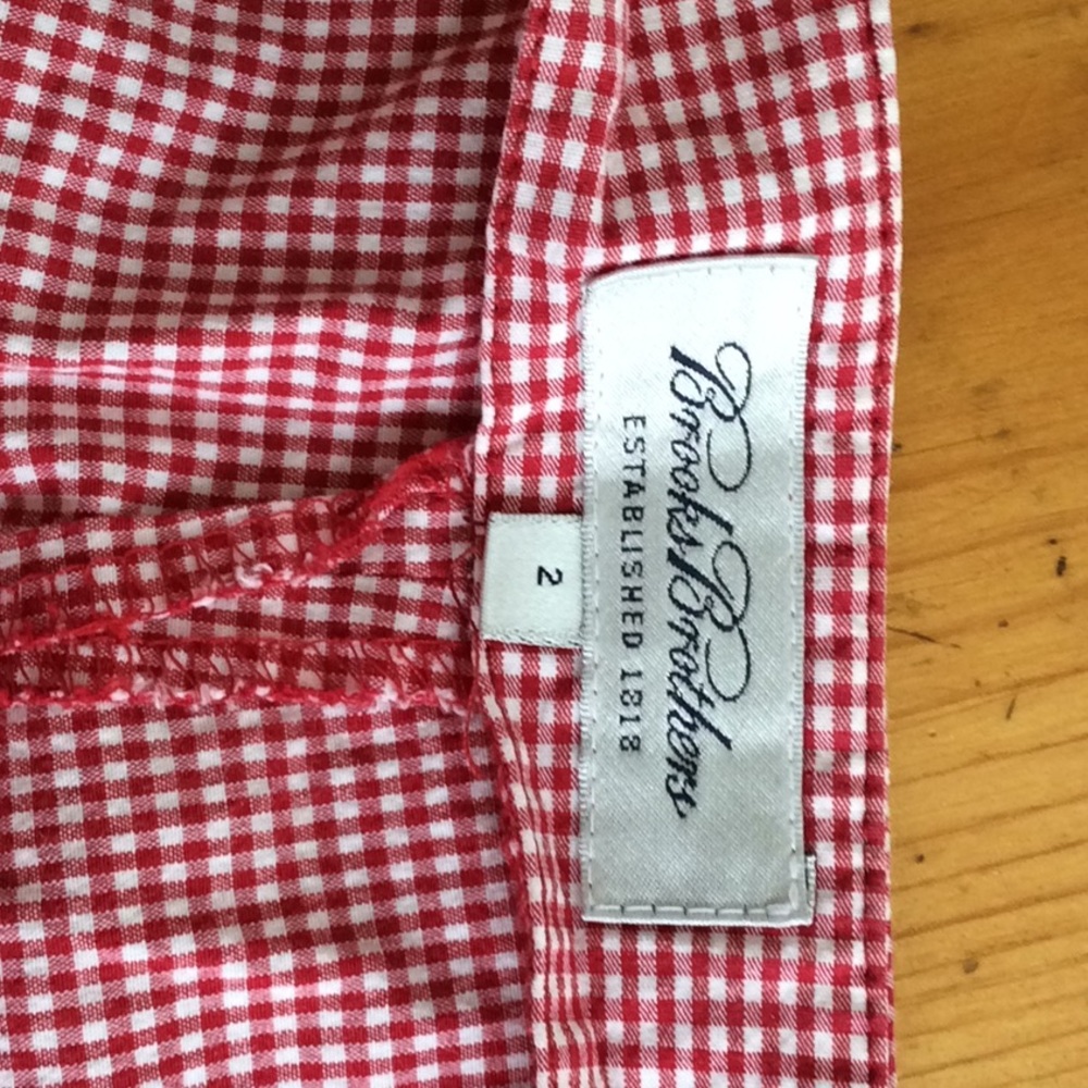 Brooks brothers women’s red gingham Capri  pants