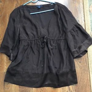 GAP Brown Silky Flow Top