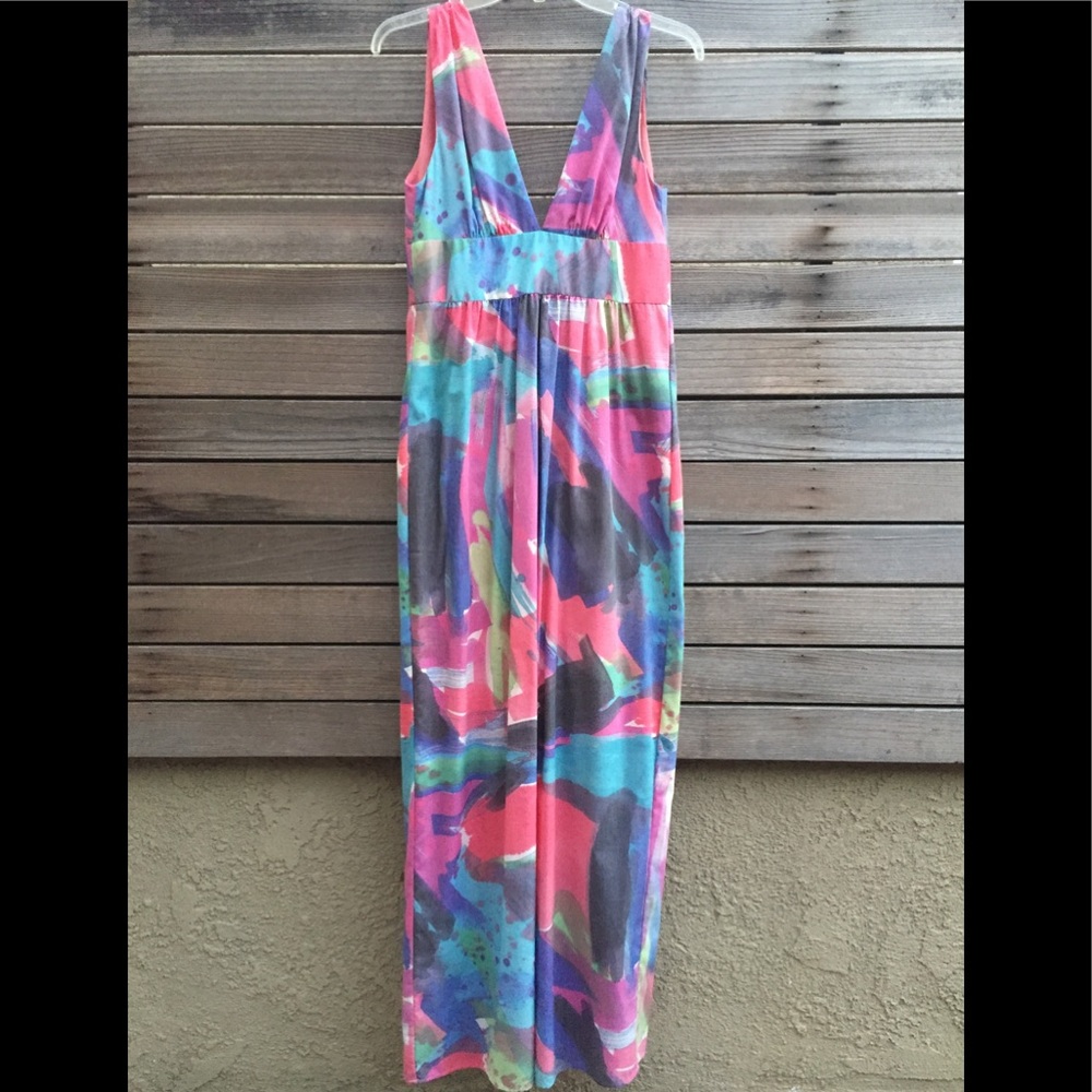 Corey Lynn Calter floor length brush stroke dress