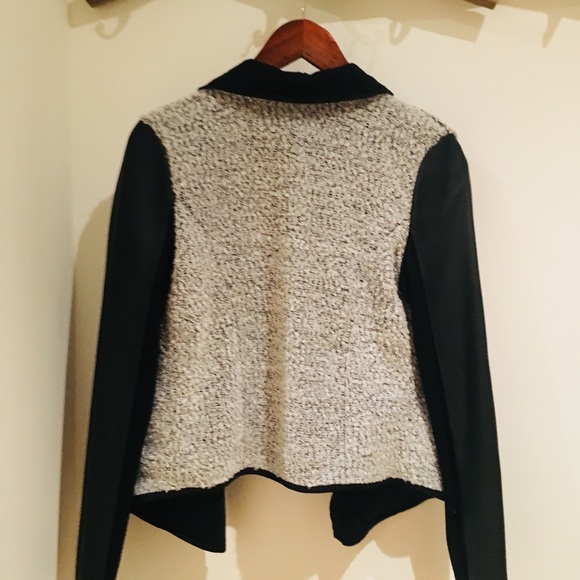 Black Vegan Leather Sleeve Jacket, Piperlime - Picture 3 of 5