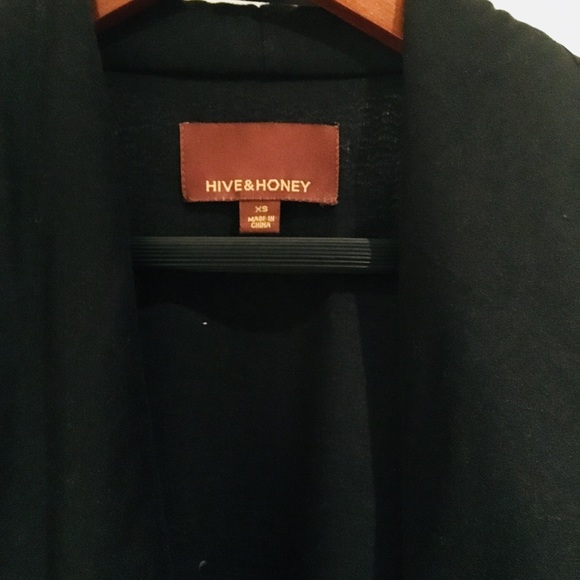 Black Vegan Leather Sleeve Jacket, Piperlime - Picture 4 of 5