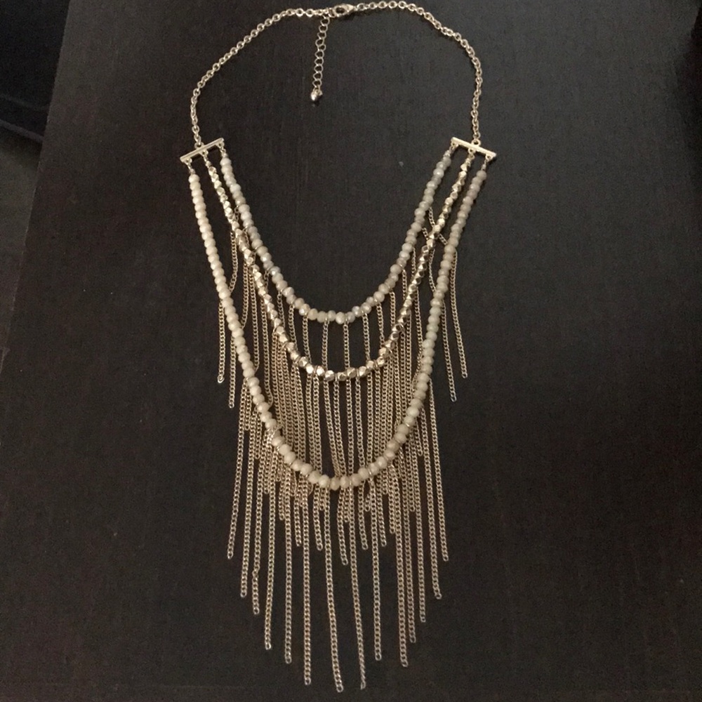 Gold beaded statement necklace