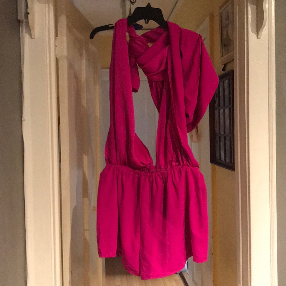 Pink tied up romper