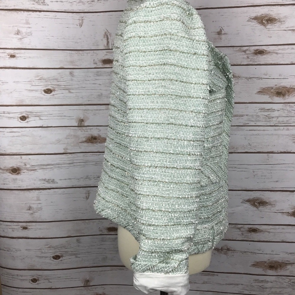 Elle Sparkle Tweed Jacket w/ Gold Stitching Large - Picture 2 of 7