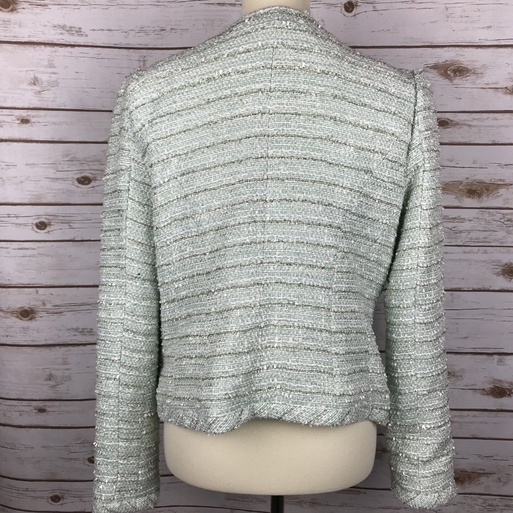 Elle Sparkle Tweed Jacket w/ Gold Stitching Large - Picture 4 of 7