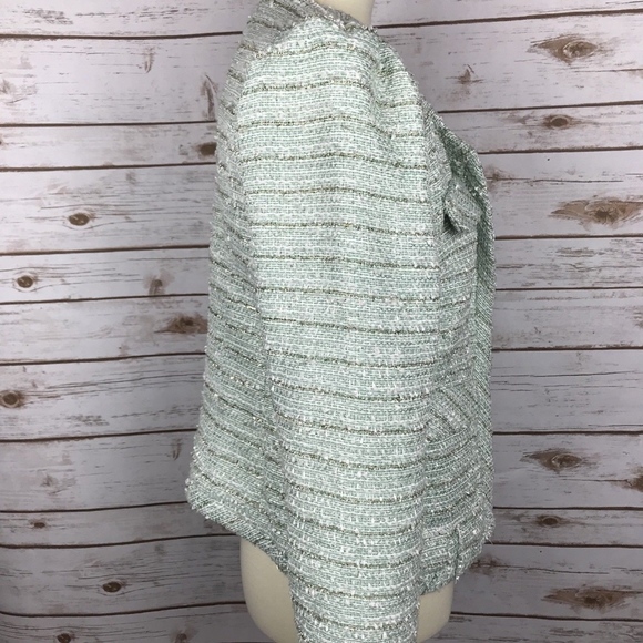 Elle Sparkle Tweed Jacket w/ Gold Stitching Large - Picture 3 of 7